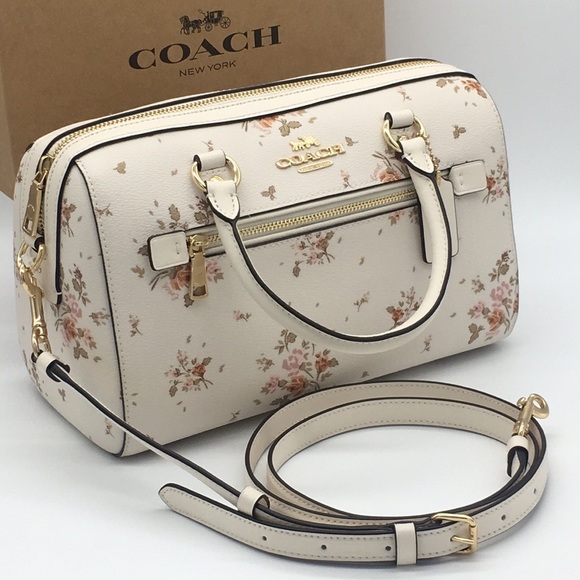COACH ROWAN SATCHEL WITH ROSE BOUQUET PRINT - Picture 8 of 16